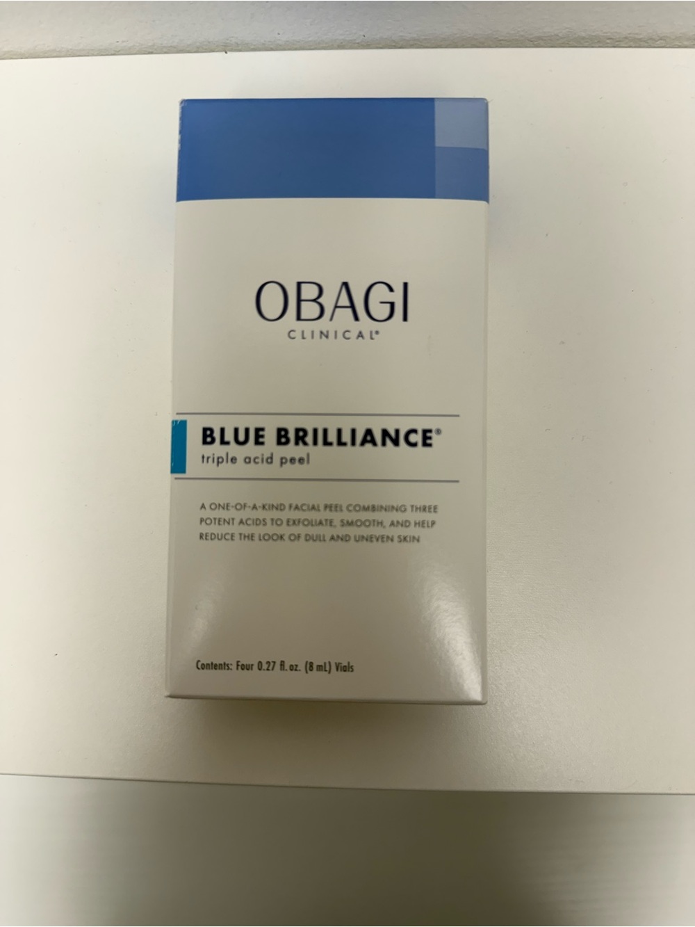 Obagi Blue Brilliance Triple Acid Peel - White & Blue Box